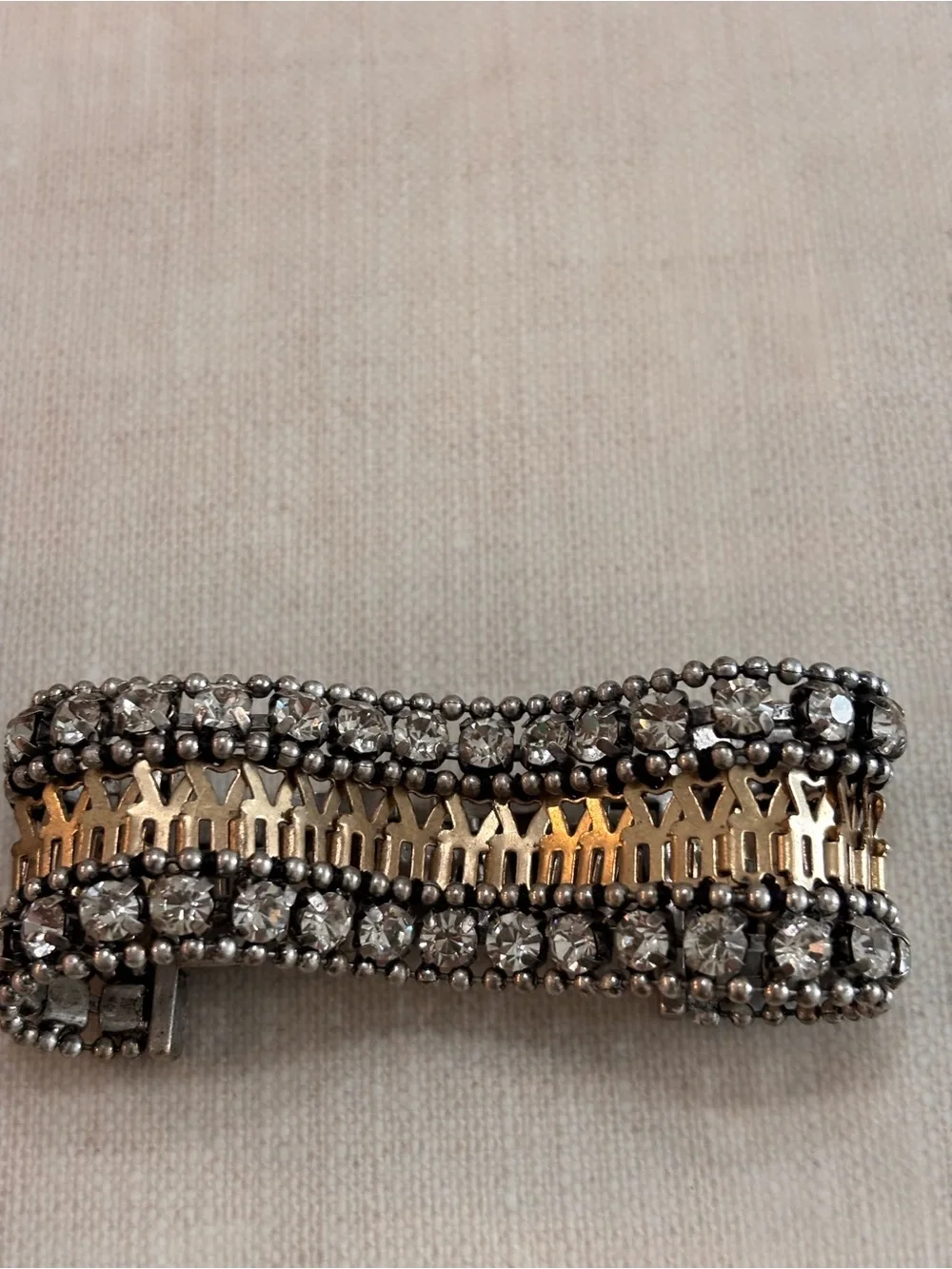 Stella & Dot Petra Crystal Statement Bracelet - Gold and Silver- retired